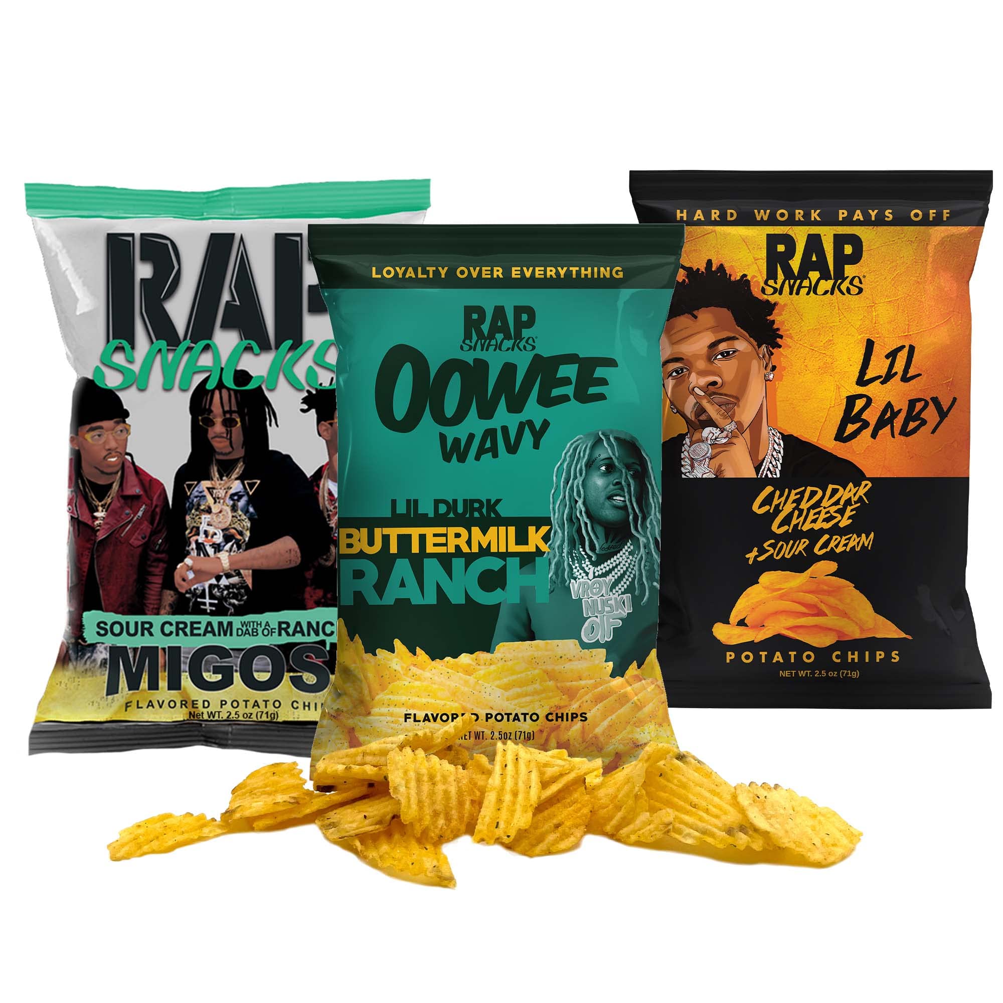 り*ん様 G RAP!!LIL RIC/2枚 SET Rap Snacks Rick Ross | Sweet Chili Lemon Pepper Chips 2.5oz Bag